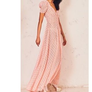 LoveShackFancy Castella Dress (Peach) Size 4